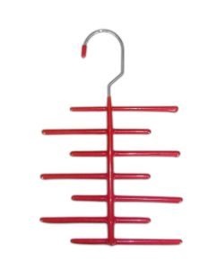 KRAWATTENBÜGEL für 21 Krawatten Krawattenhalter Gürtelhalter Schlipsbügel (Rot)