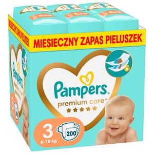 Pampers Premium Monthly Box S3 Premium Care Tape Windeln mit einer Dermacomfort-Schicht , Größe 3, 204 Windeln
