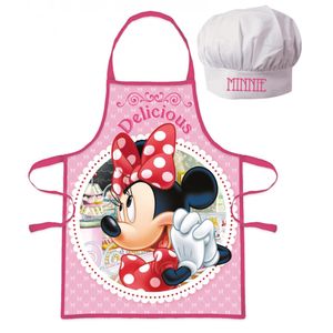 Dziewczęcy fartuch z czapką kucharską Minnie Mouse