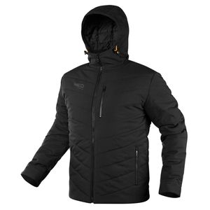 Winter-Arbeitsjacke mit Kapuze schwarz, 100 % Polyester M