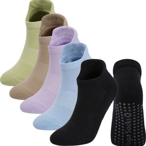 5 Paare Yoga Socken für Damen und Herren,Stoppersocken,Antirutschsocken,Barfuß,Rutschfeste,Socken mit Noppen