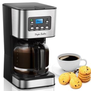 Taylor Swoden - Kaffeemaschine mit Timer,1.5L Filterkaffeemaschine 12 Tassen, Abschaltautomatik, Tropf-Stopp, 950W
