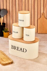 Hermia Concept, M0265 - 4LU/KREM, Aufbewahrungsbox-Set (4-teilig), Creme, 100 % METALL, 30 x 19 x 15 cm