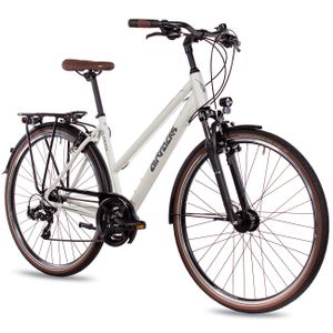 Damen Trekking Fahrrad 28 Zoll TR.2820L Shimano 21 Weiß 52cm für Körpergröße 170-185cm