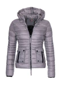 Damen Daunenjacken mit Taschen Trenchcoats Mantel Lässig Warm Jacke Winterjacke Grau,Größe M