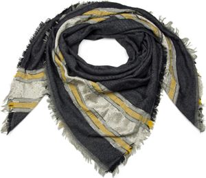 styleBREAKER XXL Viereckstuch mit Pailletten und Streifen, Fransen, Winter Schal, Tuch, Damen 01017056