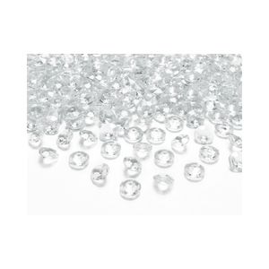 PartyDeco ozdobné diamanty - průhledné - 100ks  Caketools