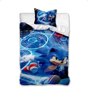 Sonic 100% Baumwolle, Kopfkissenbezug 80x80, Bettbezug 135x200 cm - für Mädchen und Jungen