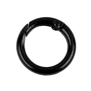 1 Ring Karabiner Innen-Ø Größenwahl Farbwahl Metall Ringkarabiner Schlüssel, Farbe:schwarz, Größe:Rund | 16mm x 3.5mm