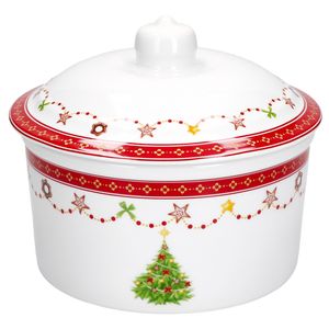 Weihnachtstraum Gebäckdose 960ml rund Porzellan Weihnachten Keks-Box