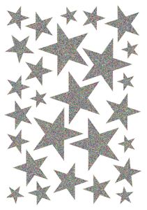 HERMA Weihnachts-Sticker MAGIC "Sterne silber" glittery 1 Blatt à 26 Sticker