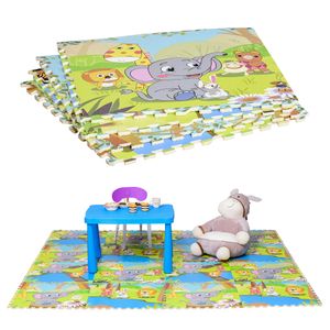 HOMCOM Puzzlematte Spielmatte für Babys Kinder spiel erziehung klappbar EVA foam Süßigkeiten Muster 61,5 x 61,5 cm