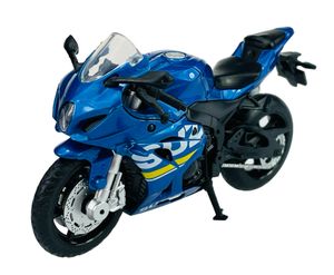 MSZ Suzuki GSX-R1000 Blau 1:18 11,5cm Motorrad Neu im Kasten Die Cast Modell