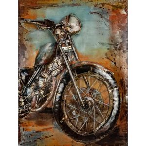 Metallbild eines Motorrads 60 x 80 cm