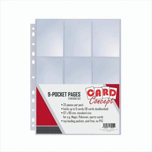 Card Concept 9 Pocket Pages Ordnerseiten für Sammelkarten 25er Pack (transparent)