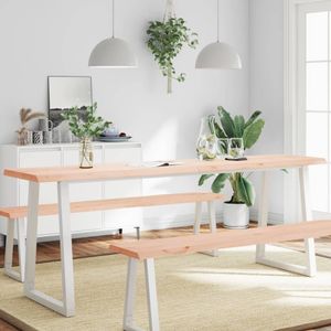 [Home] Tischplatte 200x50x4 cm Massivholz Eiche Unbehandelt Baumkante , Neue Mode 2024 im häuslichen Leben