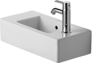 Duravit Handwaschbecken VERO mit Überlauf, Hahnlochbank, 500 x 250 mm 1 Hahnloch rechts weiß