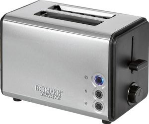 Bomann TA 1371 CB — 2 Scheiben-Toaster, Brötchenaufsatz abnehmbar, Edelstahlgehäuse, 750-850 Watt