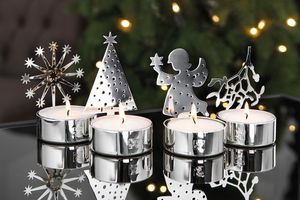 Fink SNOWFLAKE/Tealight holder with deco on versi/H.9,5,D.6/AS 142383