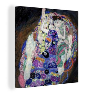 OneMillionCanvasses® - Leinwandbilder -Bild auf Leinwand Wandbild Leinwandbild Die Jungfrau - Gustav Klimt, 90x90 cm, Kunstdruck Wandkunst Wohnzimmer Schlafzimmer - Malereien - Wandschmuckes