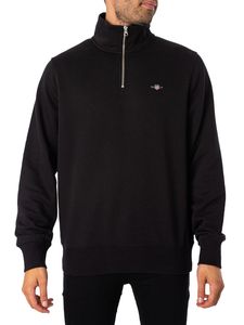 GANT Reguläres Shield-Sweatshirt mit Reißverschluss, Schwarz XL