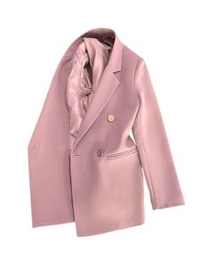Damen Trenchcoats Zweireiher Blazer Casual Business Herbst Jacke Revers Outwear Rosa (hochwertiger Stoff),Größe XXL