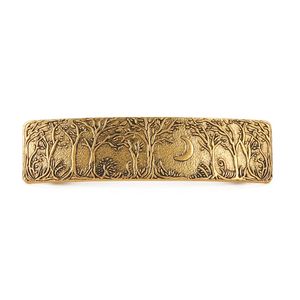 Haarspange Große handgefertigte Metallspange Französische Haarspange Vintage Retro Wald Mondschutz Haarnadel Damen Mädchen Mode Haarschmuck Geschenk,Ancient Gold