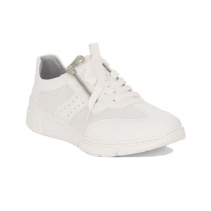 Rieker Damen Sneaker Schnürung Reißverschluss Halbschuhe M0100, Größe:41 EU, Farbe:Weiß