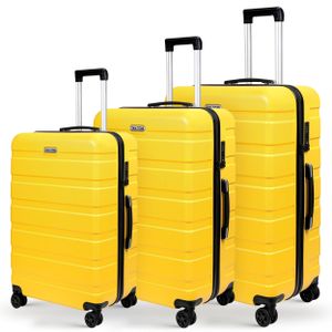 Mofut Kofferset 3tlg, M-L-XL, Trolley Koffer Reisekofferset, Gepäck Rollkoffer TSA, 4 Rollen, ABS-Hartschale, Teleskopgriff