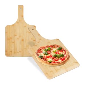 relaxdays Pizzaschieber Bambus 2er Set