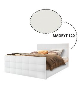 Boxspringbett Hotellbett KLEO , 180 x 200 cm , ( Weiss - Madryt 120 )