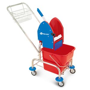 Čistiaci vozík s jedným vedrom, pochrómovaná konštrukcia (MO2)