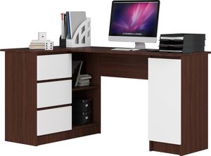 Eck-Schreibtisch AKORD B20 links Wenge Front Weiß B155 x H77 x T85 cm