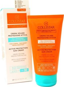 Collistar Active Protection Sun Cream Face Body SPF30, Krem z filtrem przeciwsłonecznym, Twarz i ciało, Tubka, Przeciwstarzeniowy, Nawilżający, Ochrona, Wygładzający, Skóra wrażliwa, 150 ml
