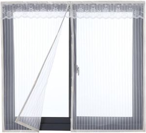 Fliegengitter Tür Fenster Insektenschutz Magnet Fliegenvorhang Für Schiebefenster Dachfenster 120x150 cm Weiß