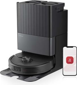 Roborock Qrevo Master Staubsauger Roboter 10.000 Pa mit All-in-One-Dock AI-Hindernisvermeidung/Heißwasser-Moppwäsche/FlexiArm-Design/APP Schwarz
