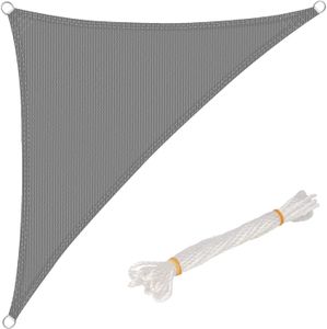 WOLTU Sonnensegel Dreieck 3x3x4,25m Grau atmungsaktiv Sonnenschutz HDPE Windschutz mit UV Schutz für Garten Terrasse
