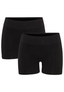 Damen Mini Shorts Leggins 2-er Stück Pack Fitness Radler Unterrock Pants | S-M
