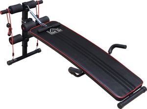 Lavica na cvičenie A91-072, na cvičenie brucha, nastaviteľná, polstrovaná, vrátane odporových pásov, nosnosť 120 kg, 137,5 x 55,5 x 50-68 cm - B