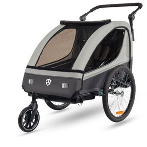 TIGGO VS 2 in 1 Kinderanhänger Jogger mit FederungFahrradanhänger Buggy für 1-2 Kinder 360° Drehbar