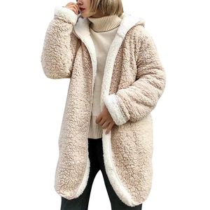 Damen Mit Taschen Strickjacken Sherpa Jacke Warmes Strickjacke Hoodie Verdickt Teddy Mantel Style-d,Größe:M