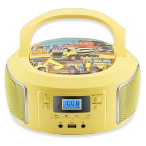 Cyberlux tragbarer CD-Player | Kinder CD-Player | AUX-IN | USB-Anschluss | CD/MP3-Radio | Kinder Radio | CD-Radio | Stereoanlage | Boombox | Gelb