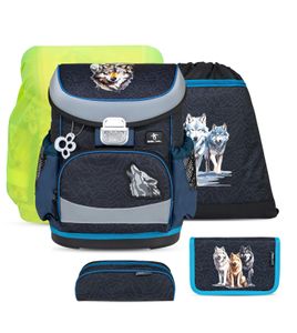 Mini-Fit Wolves Pack Schulranzen Set 5-teilig mit extra Regenschutz