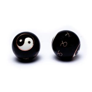 Qi Gong Kugeln Yin Yang schwarz -- 4 cm