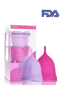 MNZ-® Rose 2-teilige Menstruationstasse – Menstruationstasse – Menstruationstasse aus medizinischem Silikon – Tampon (GRÖSSE A B)