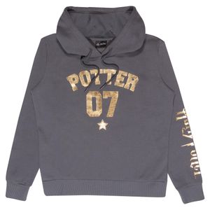Harry Potter - "Potter 07" Kapuzenpullover für Herren/Damen Uni PG2313 (XL) (Anthrazit/Gold)