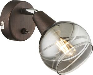 Globo Isla LED Wandstrahler bronze, rauch E14 mit Schalter x9,7x15cm