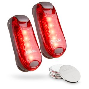 greate 2x LED Blinklicht Schulranzen - Leuchtclip klein, leicht & mit Klettband - LED Sicherheitslicht Schulranzen, Blink Licht