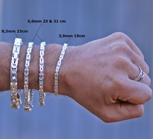 massive Armkette Königskette Armband 925er Sterlingsilber hochwertig, Breite:2.3 mm, Länge:19 cm