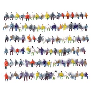 Einfache lackierte Sitzende HO Figuren | Diorama 1:87 Zubehör (100 Stück)